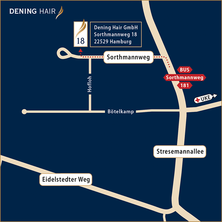 DENING HAIR GmbH Anfahrtsskizze DENING HAIR GmbH Anfahrtsskizze